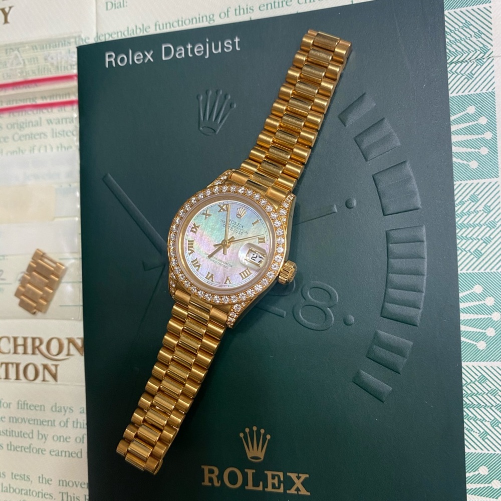 Rolex president 18k gold diamond watch - Picture 9 of 16